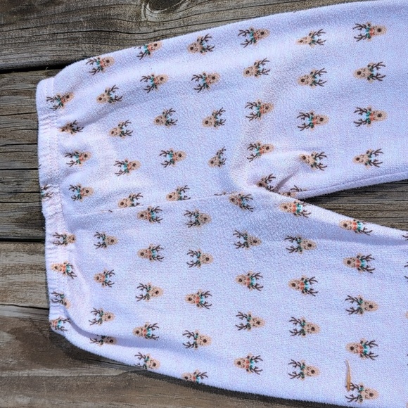 PJ Essentials 3T Girls Pink Reindeer Christmas Long Sleeve Pajama Set - Picture 6 of 8